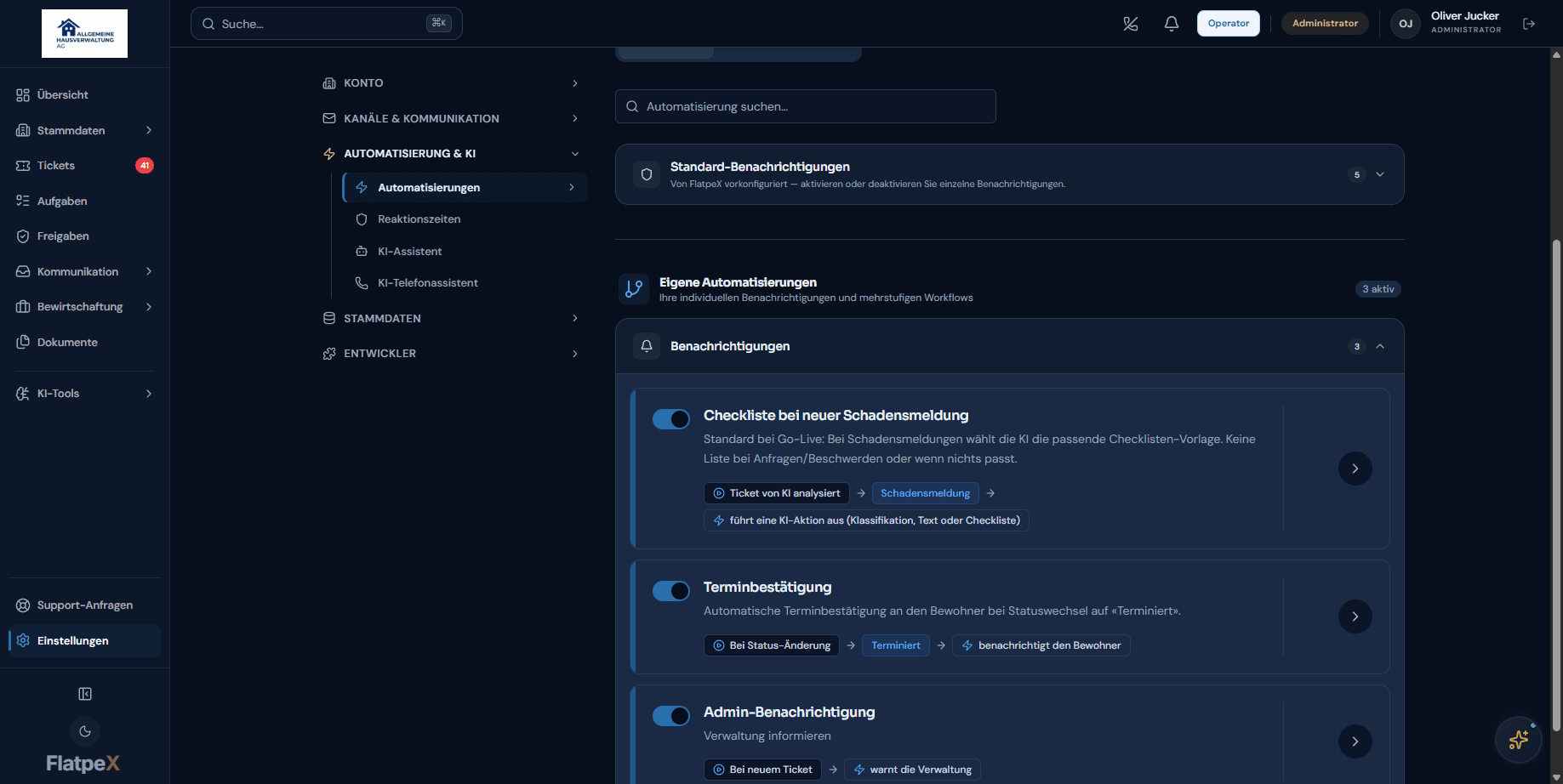 Automatisierung Checkliste bei Schadensmeldung